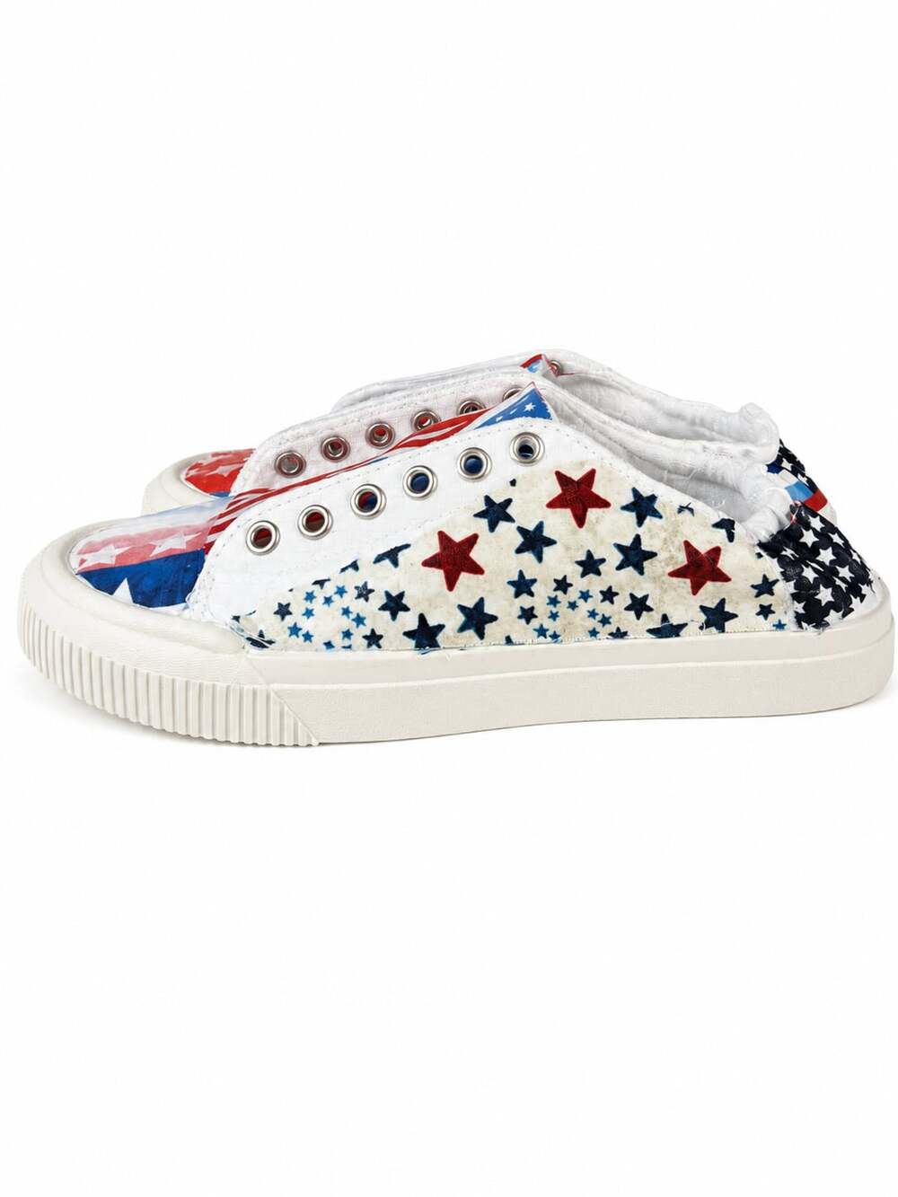 Decoupage Time and Tru American Flag Women's Slip-On Sneakers